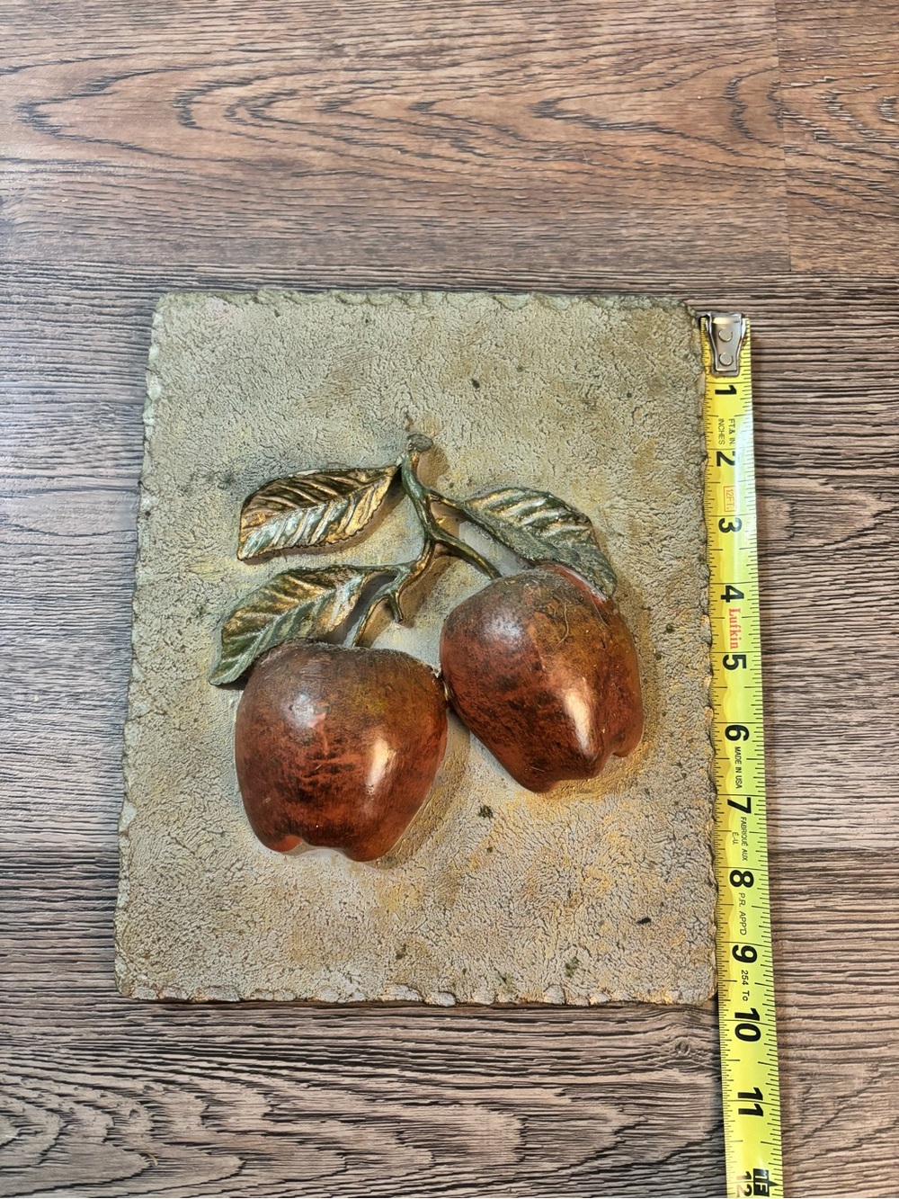 Handcrafted 3-D Apple Relief Wall Plaque